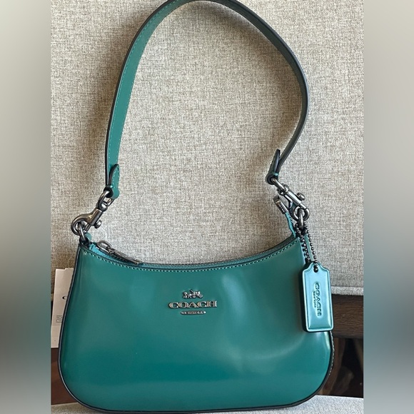 NWT！COACH TERI MINI SHOULDER CROSSBODY BAG（CW310）EMERALD GREEN fast shipping